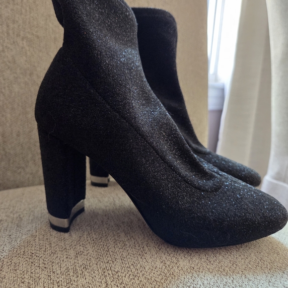 Michael Kors Glitter Black Heeled Boots - Picture 2 of 8